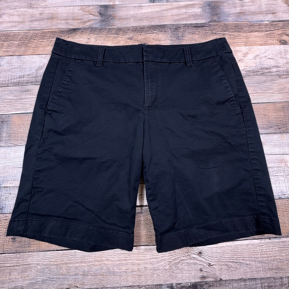 J.Crew Women's Chino Shorts Re-Imagined Black Size 8 Flat Front Casual